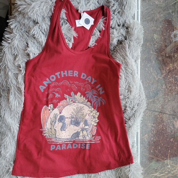 Another Day In Paradise | Women's Racerback Beach Tank Top - Picture 3 of 3